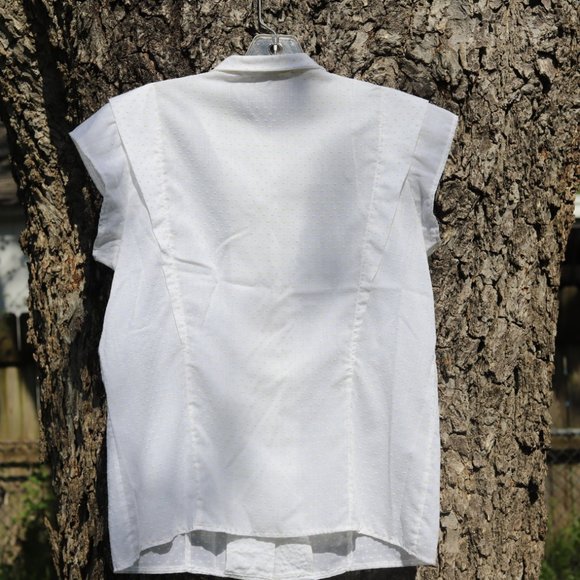 Vintage Neiman Marcus | Swiss Dot Ruffle Top - Picture 9 of 10